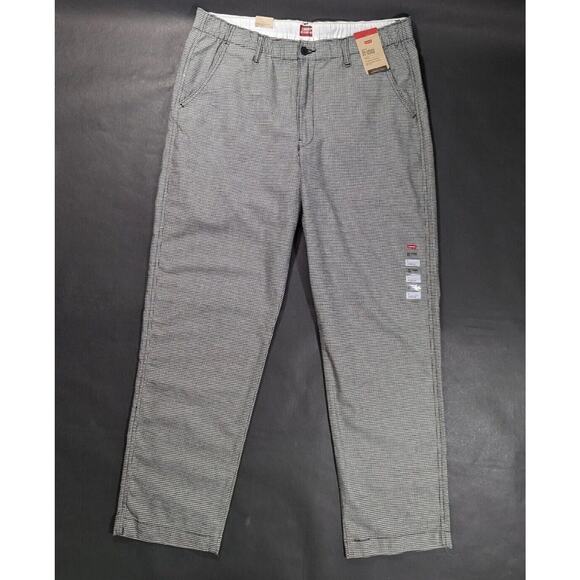 Levis XX Chino EZ Taper Pants Size Extra Large Black Gray Houndstooth XL - Picture 1 of 10